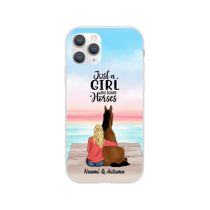 Just A Girl Who Loves Horses - Personalized Phone Case Horse, Custom Horse Girl Case for Horse Lovers, Case For Iphone/Samsung