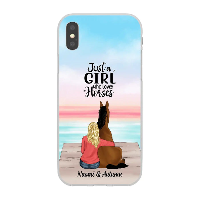 Just A Girl Who Loves Horses - Personalized Phone Case Horse, Custom Horse Girl Case for Horse Lovers, Case For Iphone/Samsung