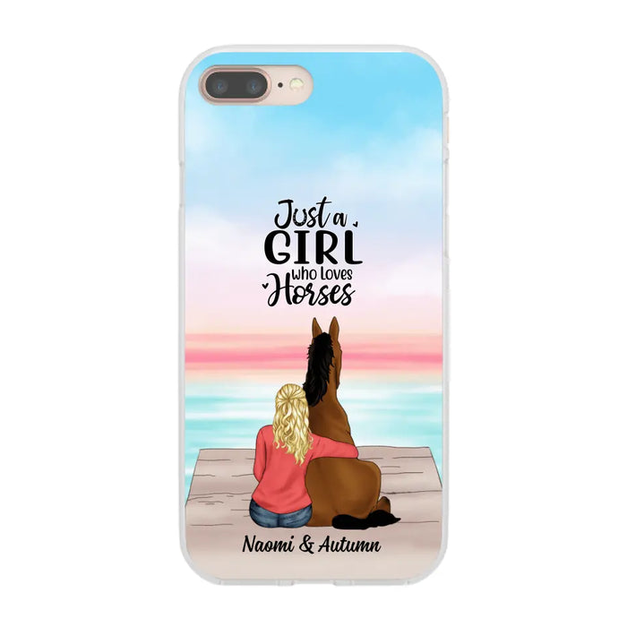 Just A Girl Who Loves Horses - Personalized Phone Case Horse, Custom Horse Girl Case for Horse Lovers, Case For Iphone/Samsung