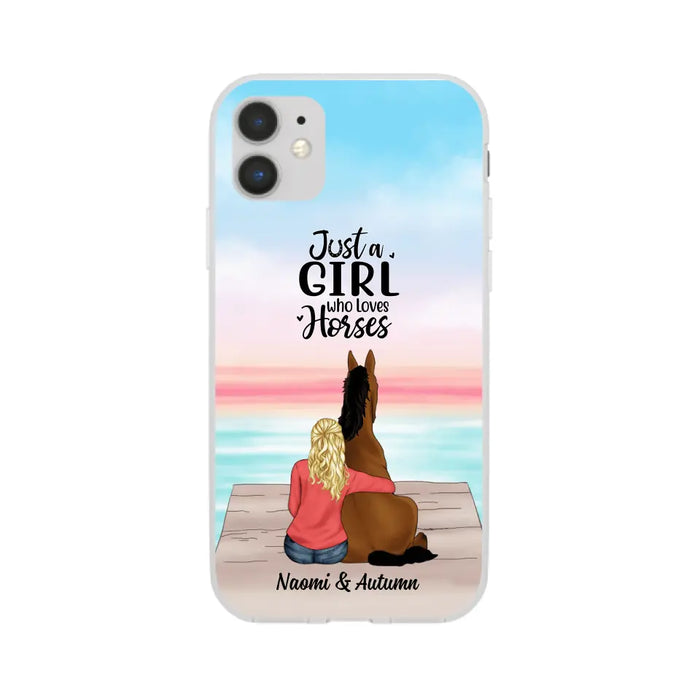 Just A Girl Who Loves Horses - Personalized Phone Case Horse, Custom Horse Girl Case for Horse Lovers, Case For Iphone/Samsung