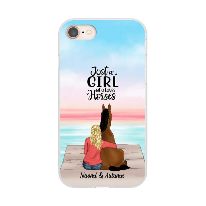 Just A Girl Who Loves Horses - Personalized Phone Case Horse, Custom Horse Girl Case for Horse Lovers, Case For Iphone/Samsung