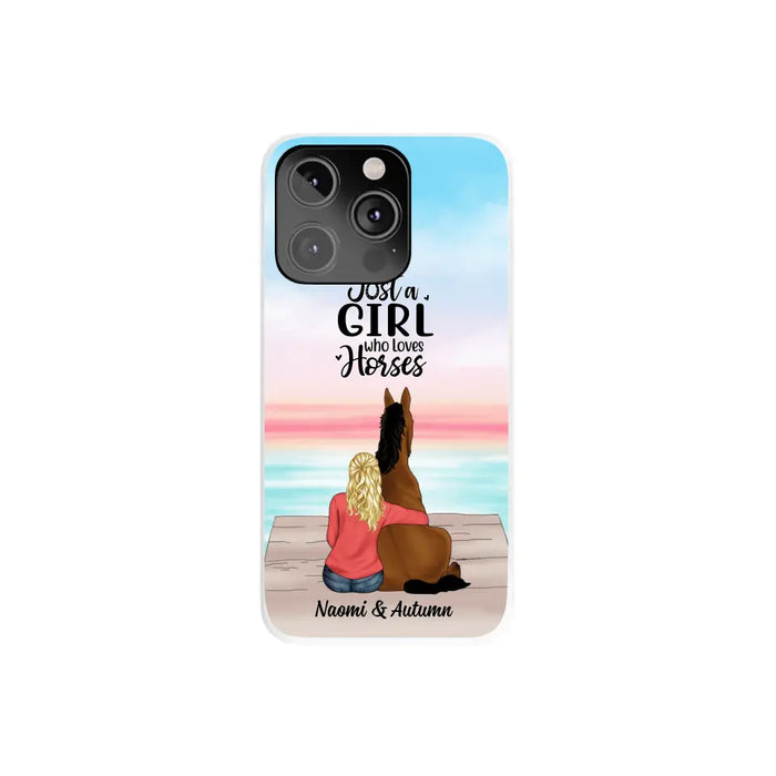 Just A Girl Who Loves Horses - Personalized Phone Case Horse, Custom Horse Girl Case for Horse Lovers, Case For Iphone/Samsung