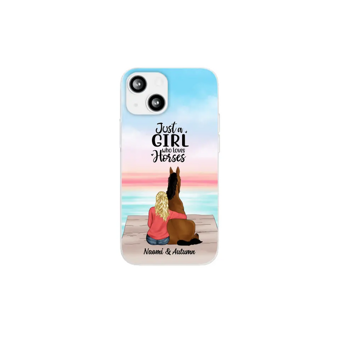 Just A Girl Who Loves Horses - Personalized Phone Case Horse, Custom Horse Girl Case for Horse Lovers, Case For Iphone/Samsung