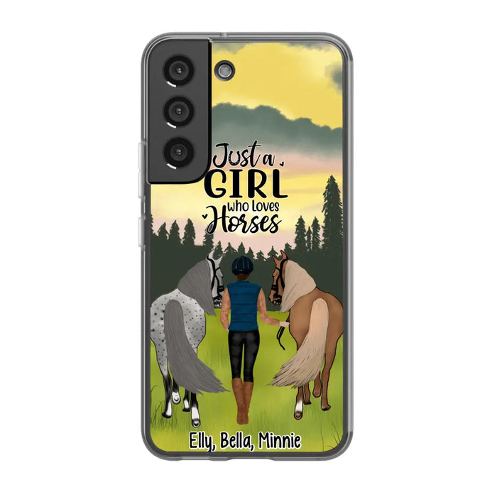 Just A Girl Who Loves Horse - Personalized Phone Case Horse, Custom Horse Girl Case for Horse Lovers, Case For Iphone/Samsung