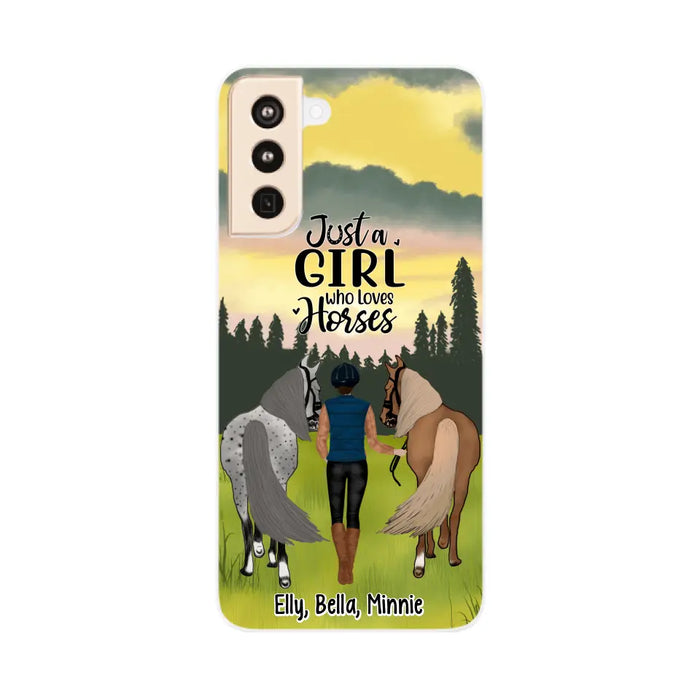 Just A Girl Who Loves Horse - Personalized Phone Case Horse, Custom Horse Girl Case for Horse Lovers, Case For Iphone/Samsung