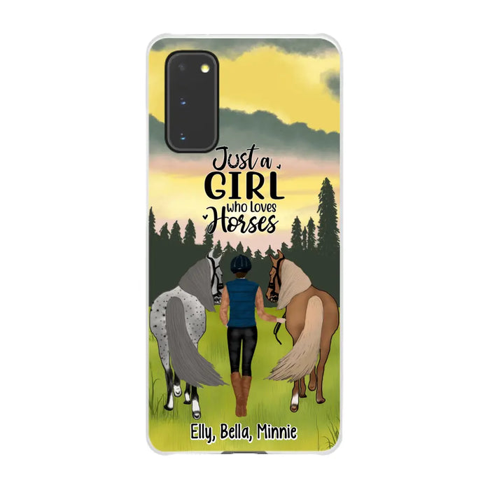 Just A Girl Who Loves Horse - Personalized Phone Case Horse, Custom Horse Girl Case for Horse Lovers, Case For Iphone/Samsung