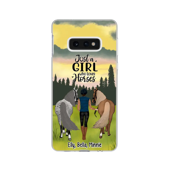 Just A Girl Who Loves Horse - Personalized Phone Case Horse, Custom Horse Girl Case for Horse Lovers, Case For Iphone/Samsung