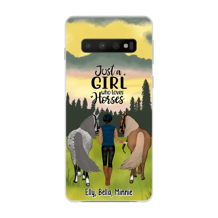 Just A Girl Who Loves Horse - Personalized Phone Case Horse, Custom Horse Girl Case for Horse Lovers, Case For Iphone/Samsung