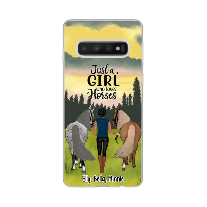 Just A Girl Who Loves Horse - Personalized Phone Case Horse, Custom Horse Girl Case for Horse Lovers, Case For Iphone/Samsung