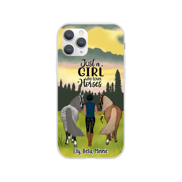 Just A Girl Who Loves Horse - Personalized Phone Case Horse, Custom Horse Girl Case for Horse Lovers, Case For Iphone/Samsung