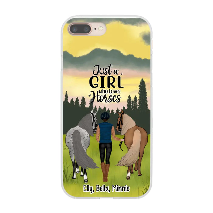 Just A Girl Who Loves Horse - Personalized Phone Case Horse, Custom Horse Girl Case for Horse Lovers, Case For Iphone/Samsung