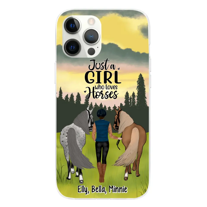 Just A Girl Who Loves Horse - Personalized Phone Case Horse, Custom Horse Girl Case for Horse Lovers, Case For Iphone/Samsung