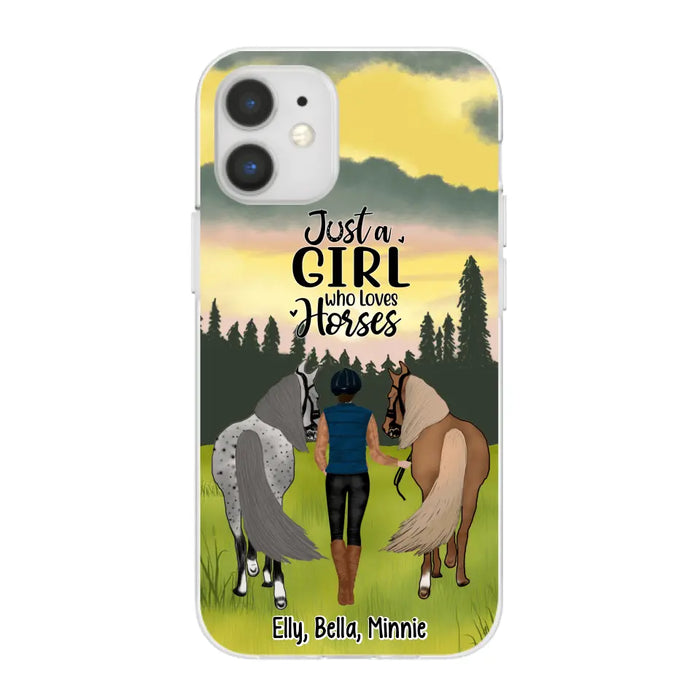 Just A Girl Who Loves Horse - Personalized Phone Case Horse, Custom Horse Girl Case for Horse Lovers, Case For Iphone/Samsung