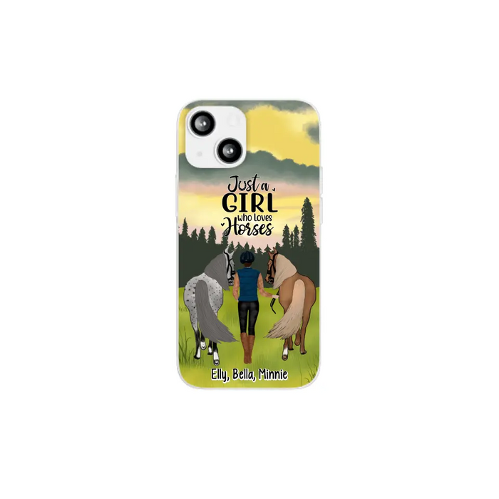 Just A Girl Who Loves Horse - Personalized Phone Case Horse, Custom Horse Girl Case for Horse Lovers, Case For Iphone/Samsung