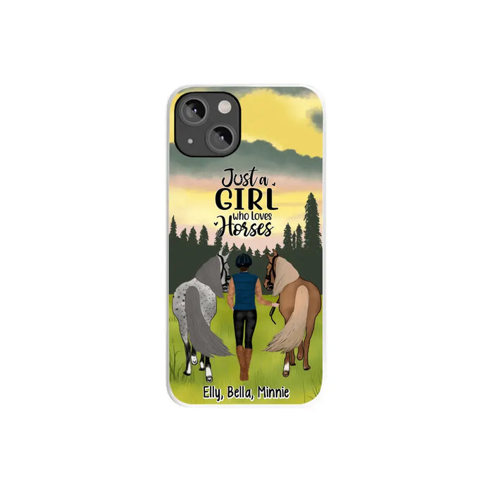 Just A Girl Who Loves Horse - Personalized Phone Case Horse, Custom Horse Girl Case for Horse Lovers, Case For Iphone/Samsung