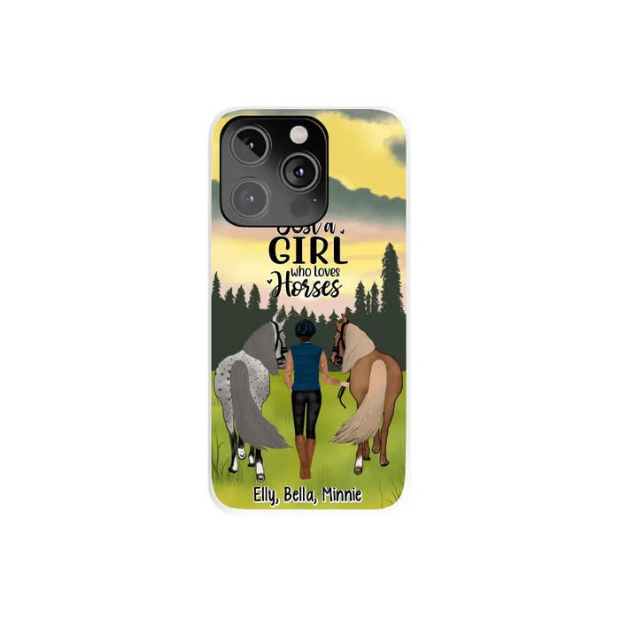 Just A Girl Who Loves Horse - Personalized Phone Case Horse, Custom Horse Girl Case for Horse Lovers, Case For Iphone/Samsung