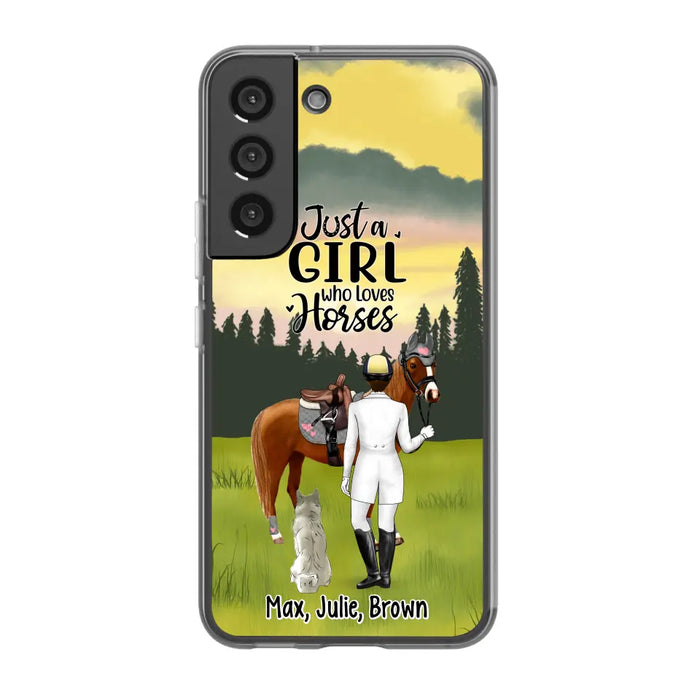 Just A Girl Who Loves Horses And Dogs - Personalized Phone Case For Horse Lovers, Dog Lovers, Case For Iphone/Samsung