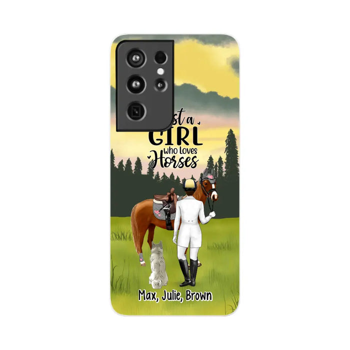 Just A Girl Who Loves Horses And Dogs - Personalized Phone Case For Horse Lovers, Dog Lovers, Case For Iphone/Samsung