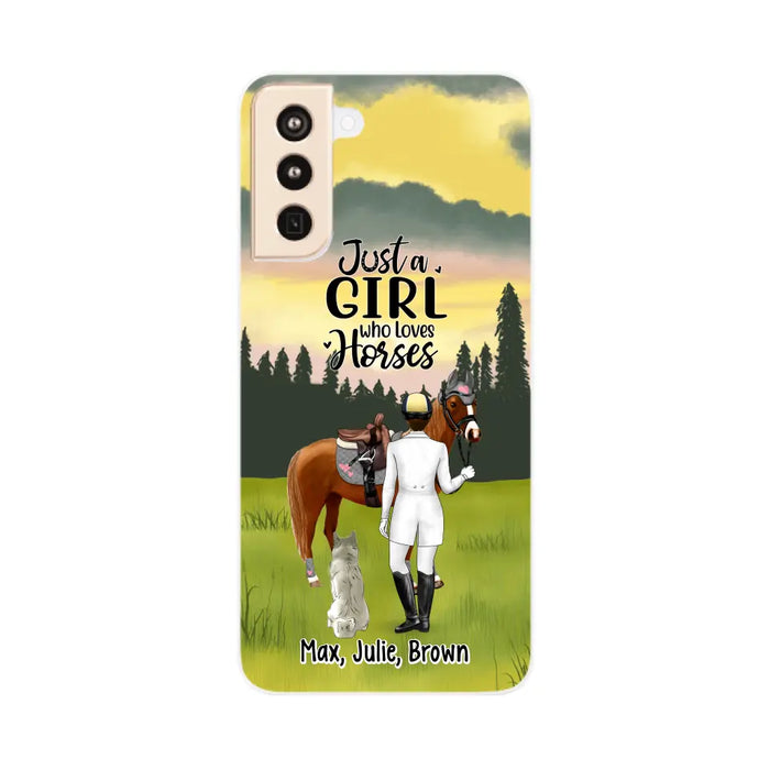 Just A Girl Who Loves Horses And Dogs - Personalized Phone Case For Horse Lovers, Dog Lovers, Case For Iphone/Samsung