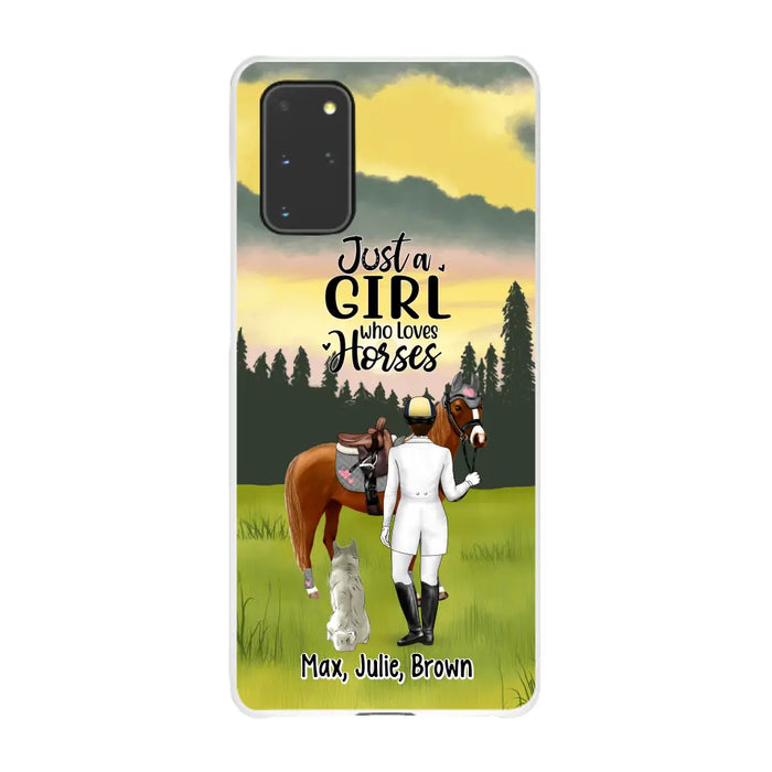 Just A Girl Who Loves Horses And Dogs - Personalized Phone Case For Horse Lovers, Dog Lovers, Case For Iphone/Samsung