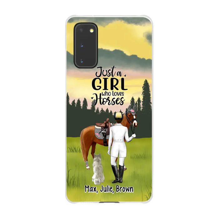 Just A Girl Who Loves Horses And Dogs - Personalized Phone Case For Horse Lovers, Dog Lovers, Case For Iphone/Samsung