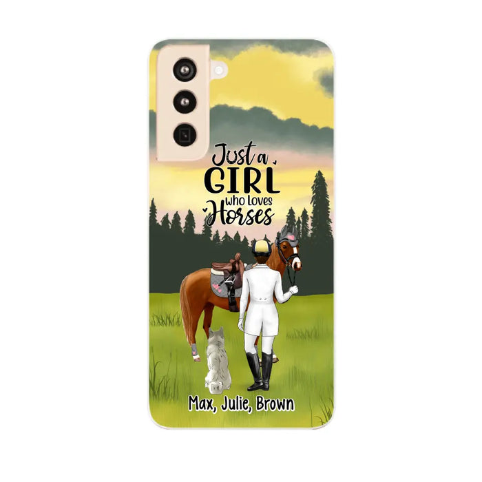 Just A Girl Who Loves Horses And Dogs - Personalized Phone Case For Horse Lovers, Dog Lovers, Case For Iphone/Samsung