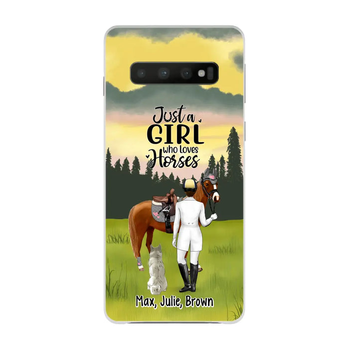 Just A Girl Who Loves Horses And Dogs - Personalized Phone Case For Horse Lovers, Dog Lovers, Case For Iphone/Samsung