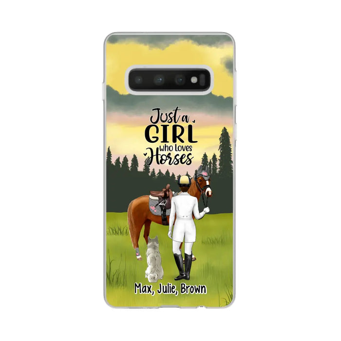 Just A Girl Who Loves Horses And Dogs - Personalized Phone Case For Horse Lovers, Dog Lovers, Case For Iphone/Samsung