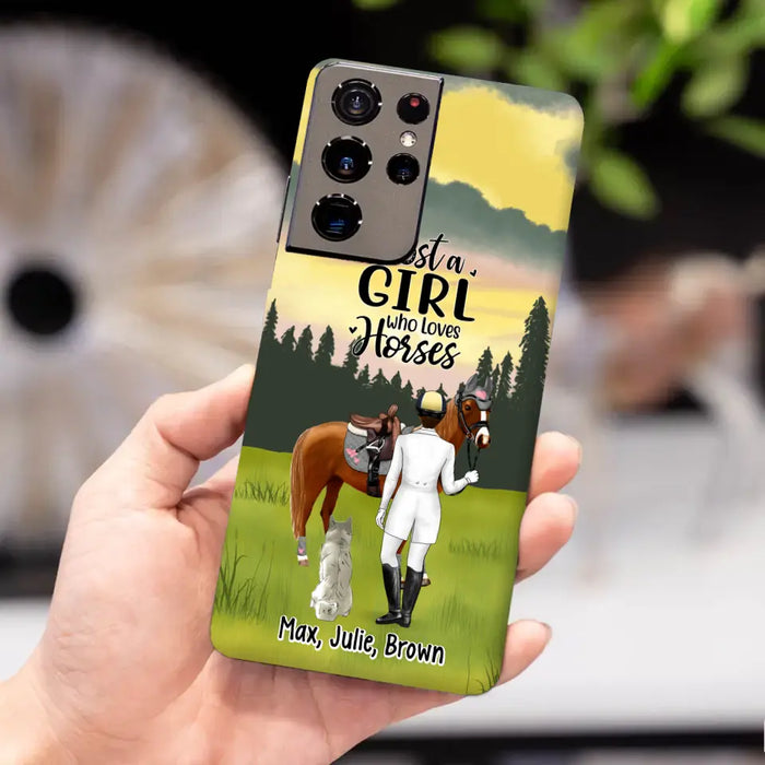 Just A Girl Who Loves Horses And Dogs - Personalized Phone Case For Horse Lovers, Dog Lovers, Case For Iphone/Samsung