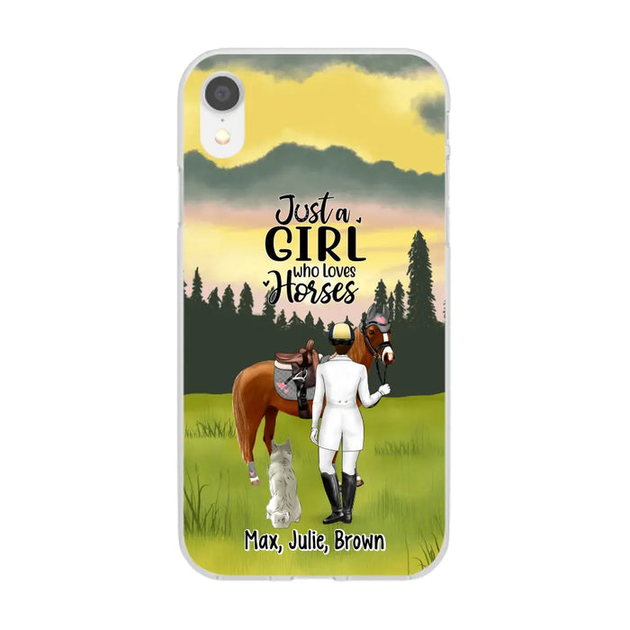 Just A Girl Who Loves Horses And Dogs - Personalized Phone Case For Horse Lovers, Dog Lovers, Case For Iphone/Samsung