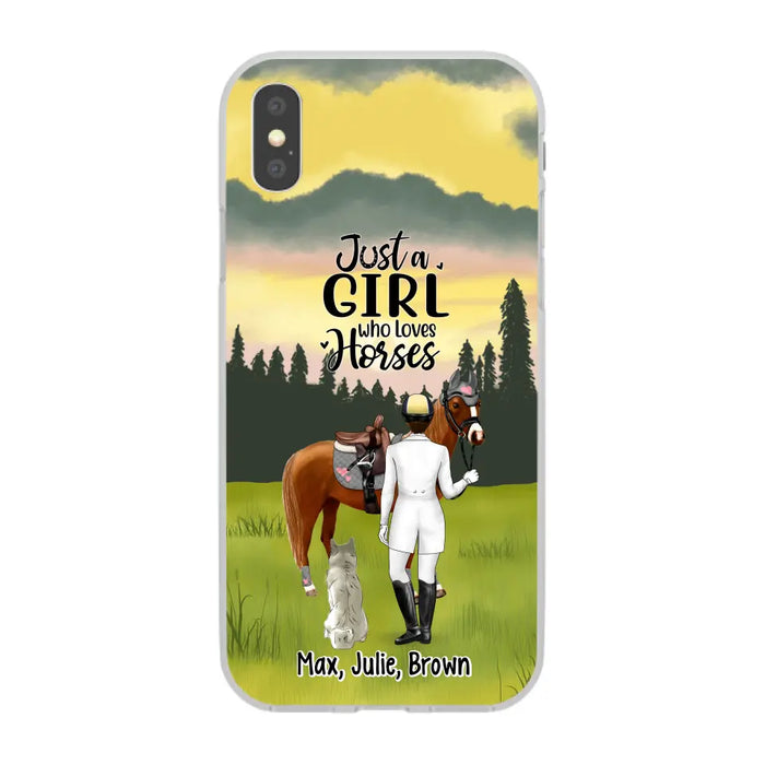 Just A Girl Who Loves Horses And Dogs - Personalized Phone Case For Horse Lovers, Dog Lovers, Case For Iphone/Samsung