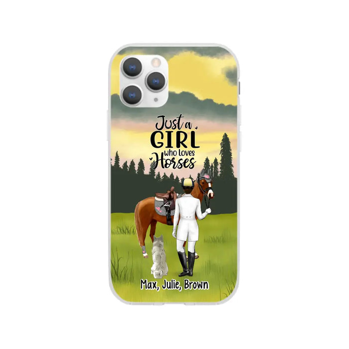 Just A Girl Who Loves Horses And Dogs - Personalized Phone Case For Horse Lovers, Dog Lovers, Case For Iphone/Samsung