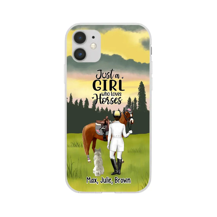 Just A Girl Who Loves Horses And Dogs - Personalized Phone Case For Horse Lovers, Dog Lovers, Case For Iphone/Samsung