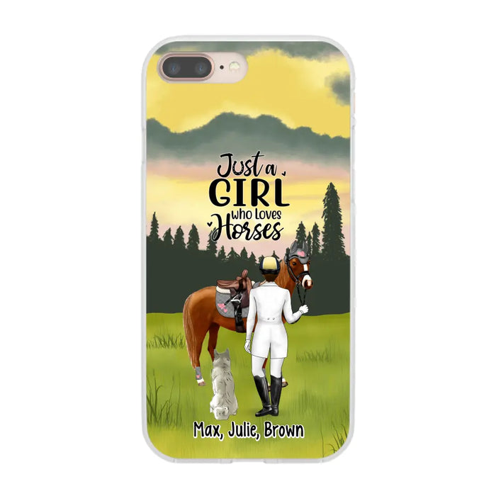 Just A Girl Who Loves Horses And Dogs - Personalized Phone Case For Horse Lovers, Dog Lovers, Case For Iphone/Samsung