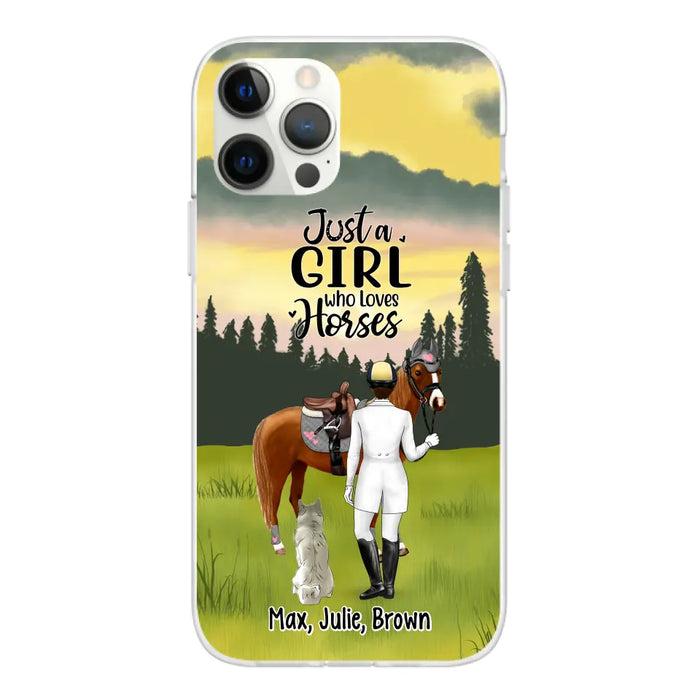 Just A Girl Who Loves Horses And Dogs - Personalized Phone Case For Horse Lovers, Dog Lovers, Case For Iphone/Samsung