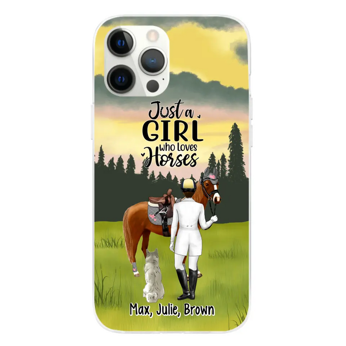 Just A Girl Who Loves Horses And Dogs - Personalized Phone Case For Horse Lovers, Dog Lovers, Case For Iphone/Samsung