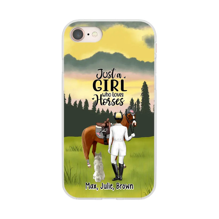 Just A Girl Who Loves Horses And Dogs - Personalized Phone Case For Horse Lovers, Dog Lovers, Case For Iphone/Samsung