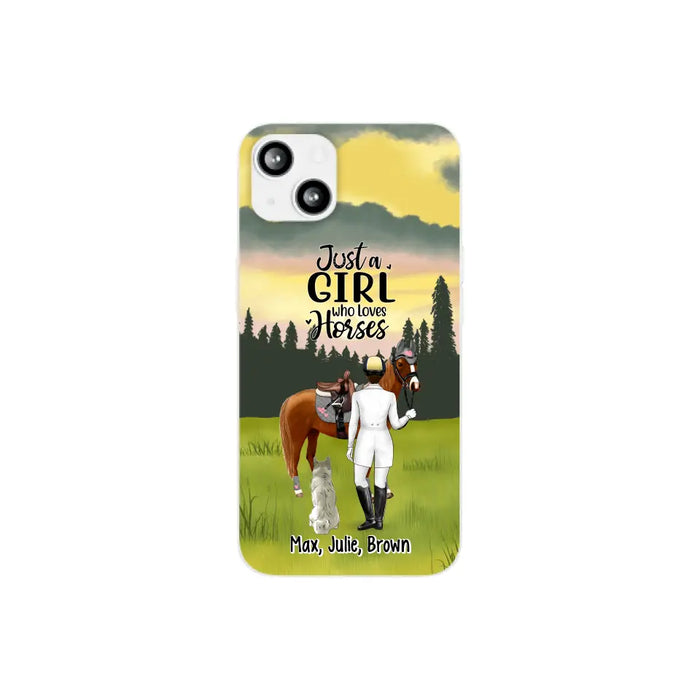 Just A Girl Who Loves Horses And Dogs - Personalized Phone Case For Horse Lovers, Dog Lovers, Case For Iphone/Samsung