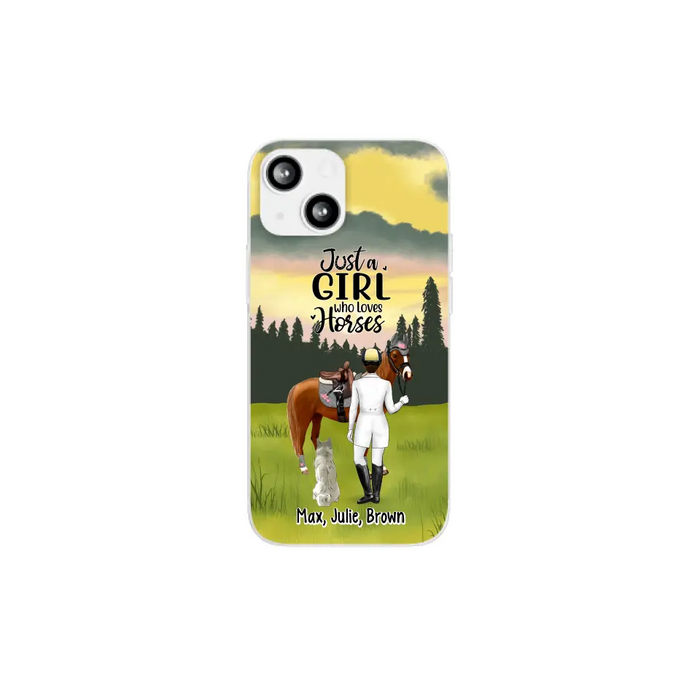 Just A Girl Who Loves Horses And Dogs - Personalized Phone Case For Horse Lovers, Dog Lovers, Case For Iphone/Samsung