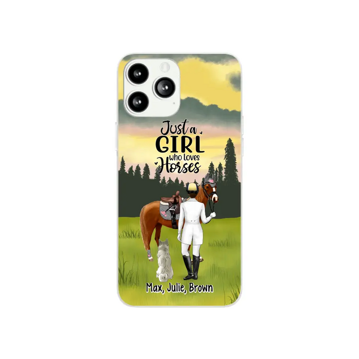 Just A Girl Who Loves Horses And Dogs - Personalized Phone Case For Horse Lovers, Dog Lovers, Case For Iphone/Samsung