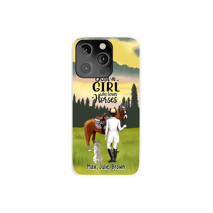 Just A Girl Who Loves Horses And Dogs - Personalized Phone Case For Horse Lovers, Dog Lovers, Case For Iphone/Samsung