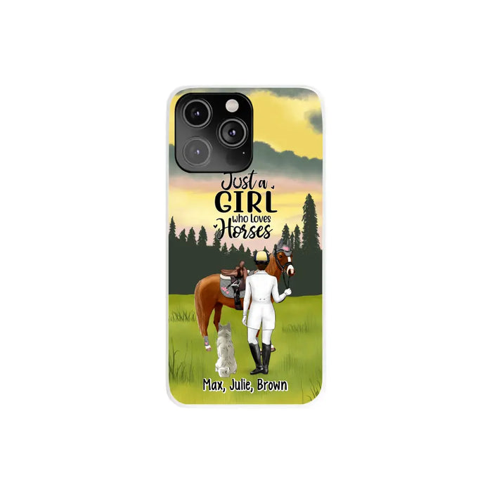 Just A Girl Who Loves Horses And Dogs - Personalized Phone Case For Horse Lovers, Dog Lovers, Case For Iphone/Samsung