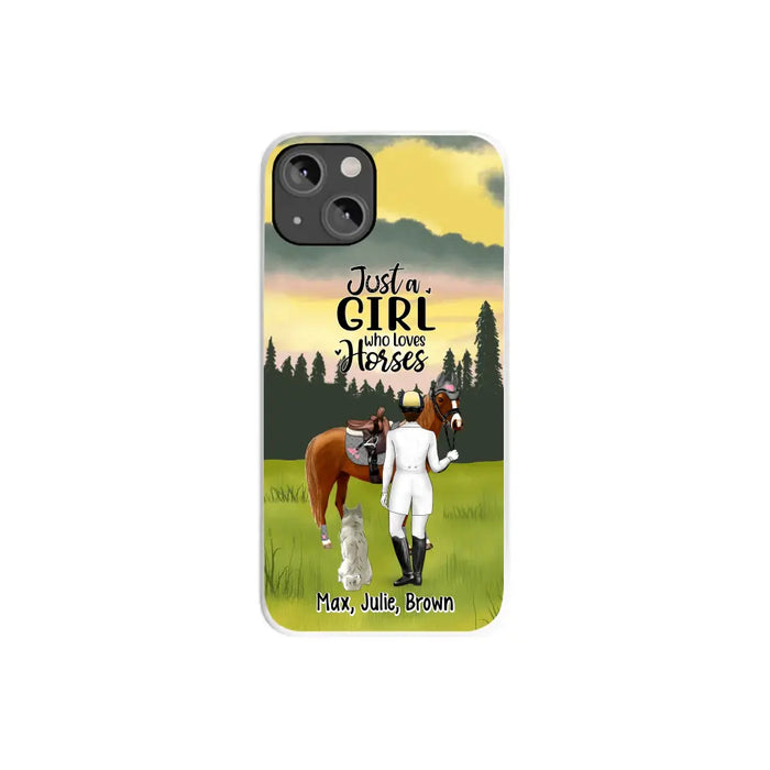 Just A Girl Who Loves Horses And Dogs - Personalized Phone Case For Horse Lovers, Dog Lovers, Case For Iphone/Samsung