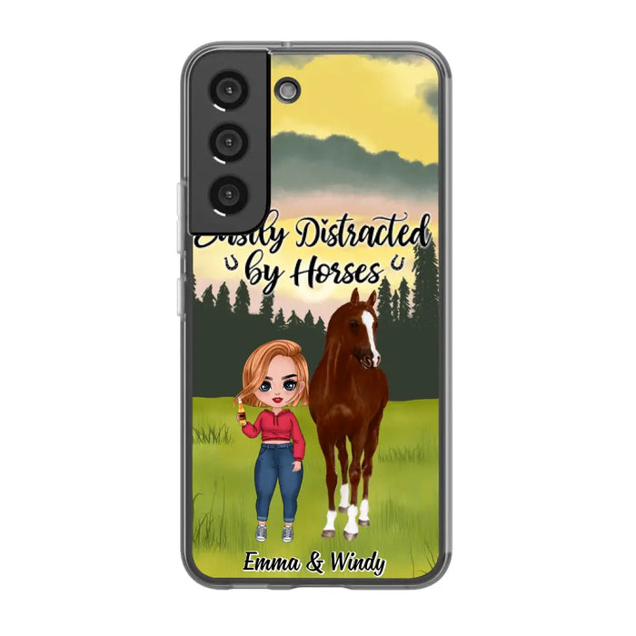 Easily Distracted By Horses - Personalized Phone Case For Her, Horse Lovers, Case For Iphone/Samsung