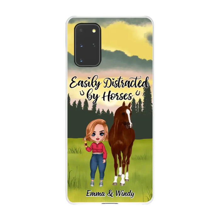 Easily Distracted By Horses - Personalized Phone Case For Her, Horse Lovers, Case For Iphone/Samsung