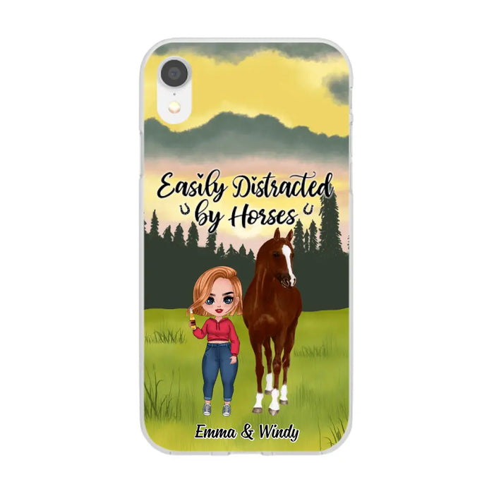 Easily Distracted By Horses - Personalized Phone Case For Her, Horse Lovers, Case For Iphone/Samsung