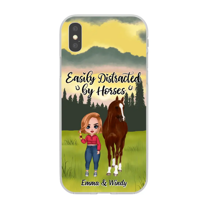 Easily Distracted By Horses - Personalized Phone Case For Her, Horse Lovers, Case For Iphone/Samsung