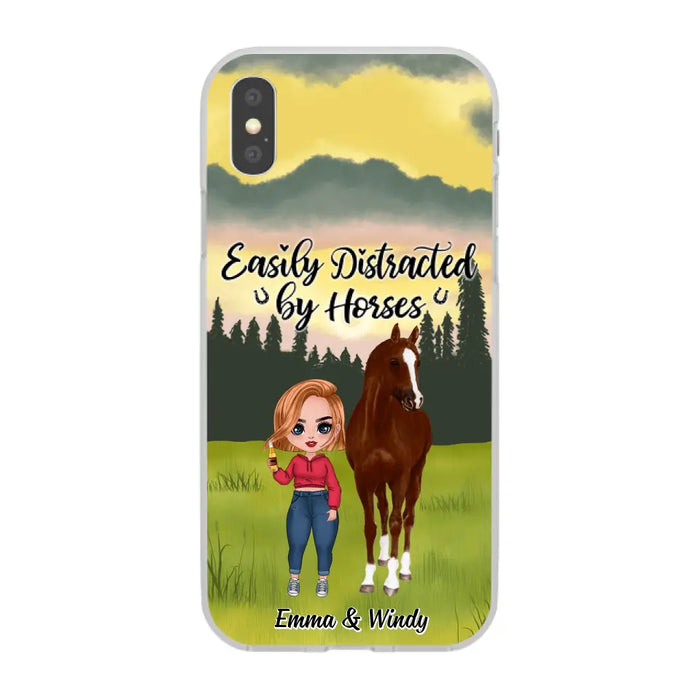 Easily Distracted By Horses - Personalized Phone Case For Her, Horse Lovers, Case For Iphone/Samsung