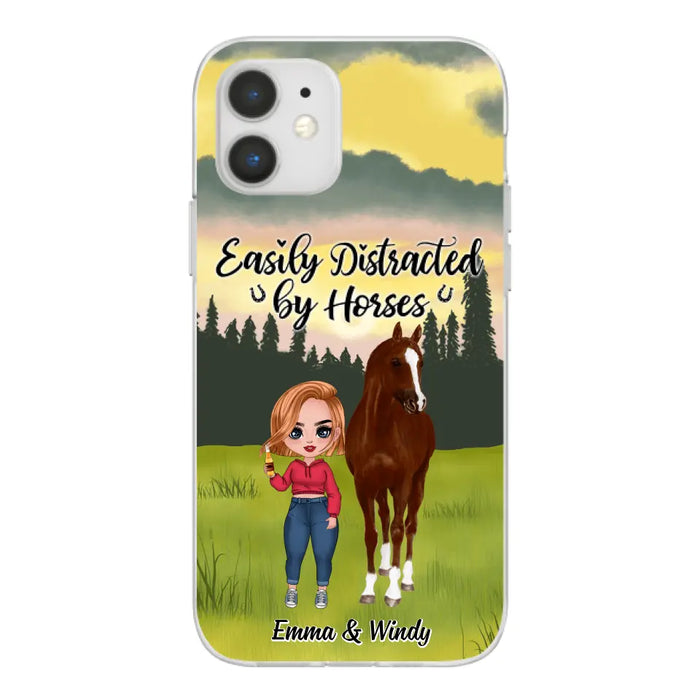 Easily Distracted By Horses - Personalized Phone Case For Her, Horse Lovers, Case For Iphone/Samsung