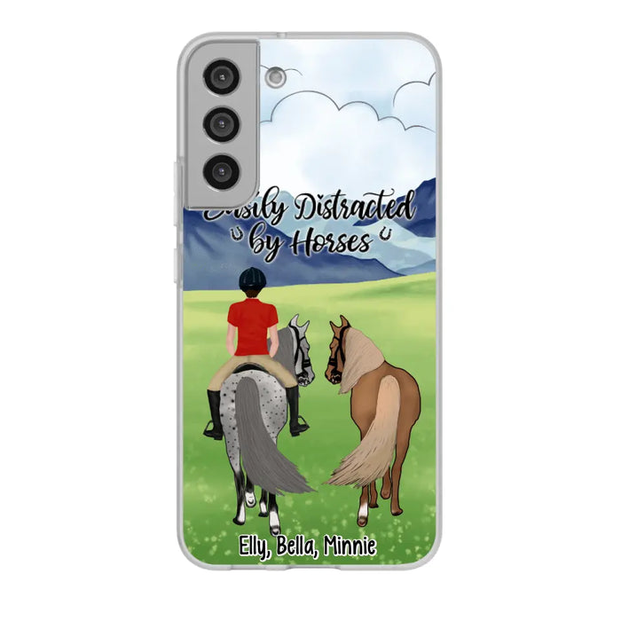 Easily Distracted By Horses - Personalized Phone Case For Him, Her, Horse Lovers, Case For Iphone/Samsung